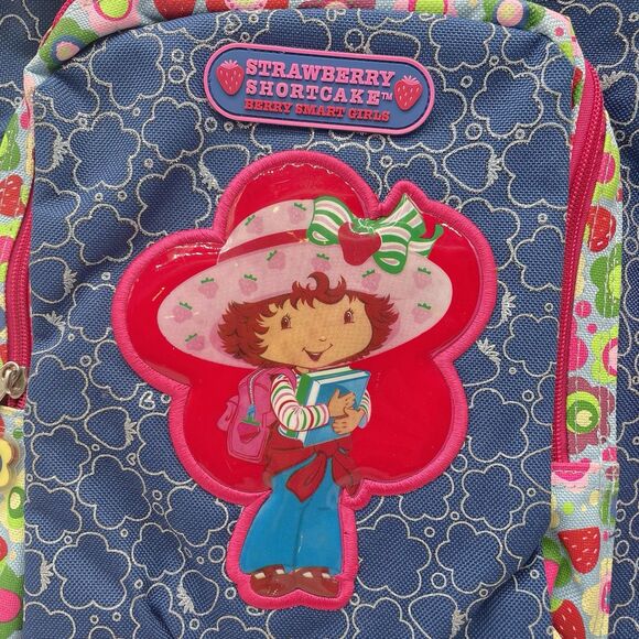 Vintage 2004 Strawberry Shortcake Backpack & Coin Pouch Kids School Bag Flowers - Picture 4 of 14